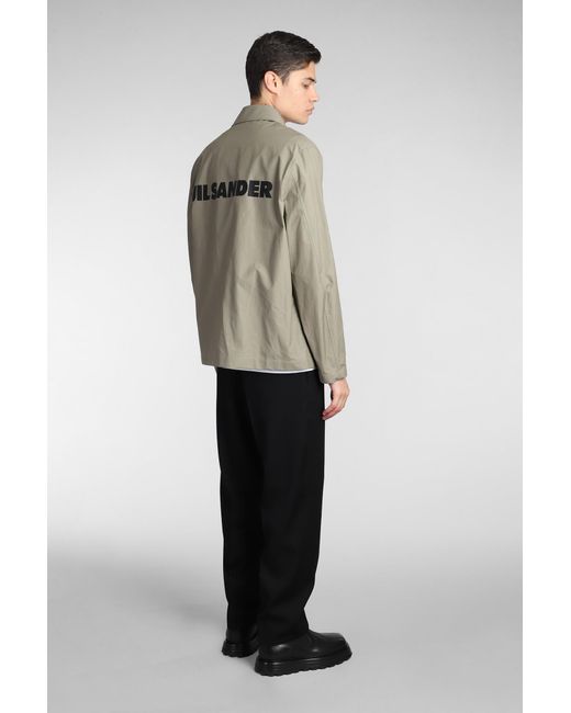Jil Sander Natural Shirt Jacket With Logo for men