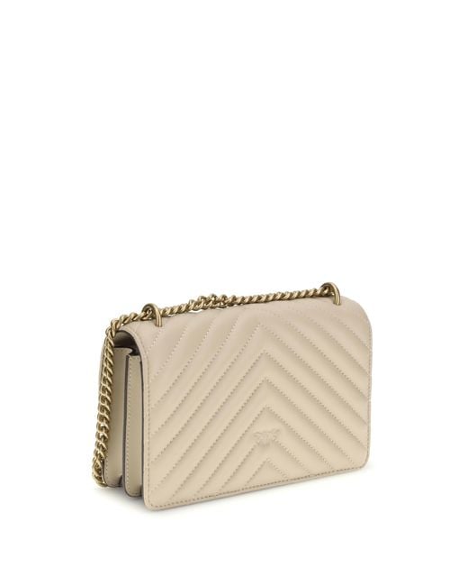 Pinko Natural Mini Love Shoulder Bag Calf Leather Bos Taurus