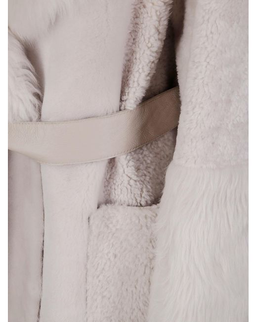 Desa Nineteenseventytwo Gray Shearling Robe Coat