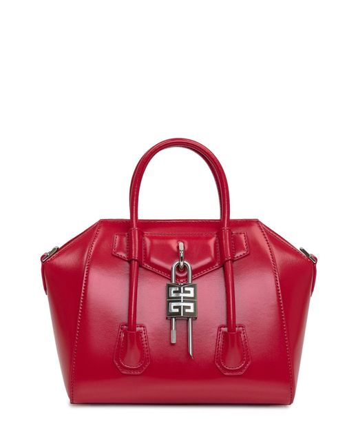 Givenchy Red Antigona Lock Mini Bag
