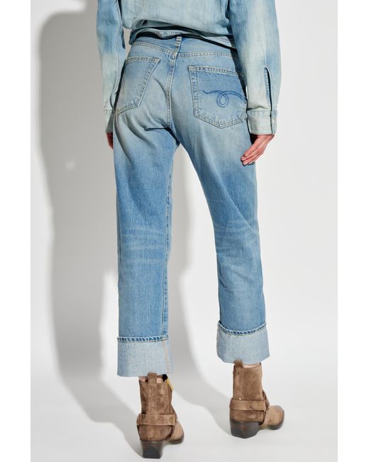 R13 Blue Jeans With Logo
