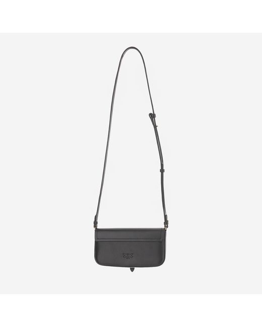 Pinko Black Saddle Leather Shoulder Bag