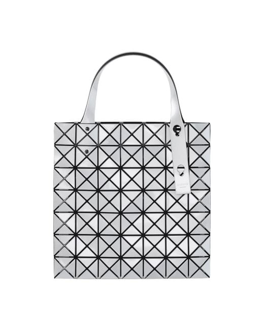 Issey Miyake White Foldable Prism Tote Bag