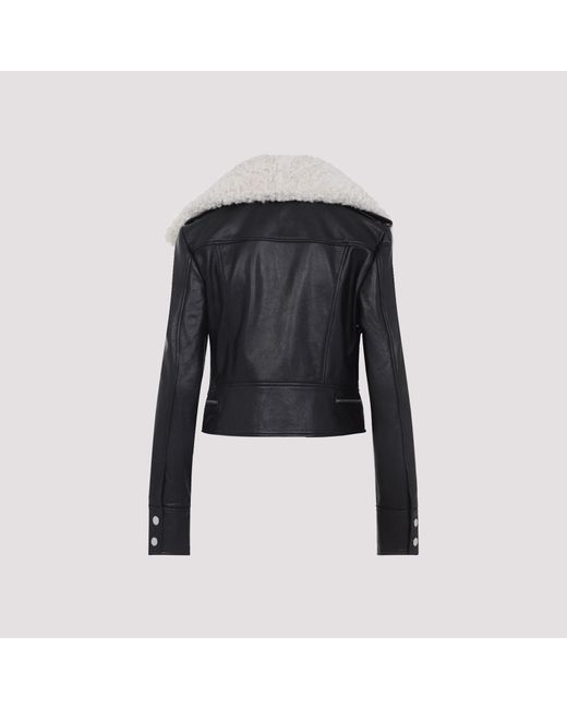 Sportmax Black Leather Toscana Biker Jacket