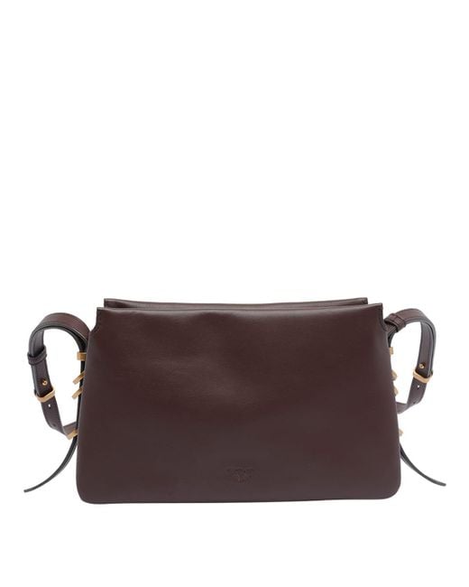 Pinko Brown Mini One Two Three Crossbody Bag
