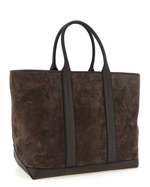 Tom Ford Black Suede Shopping Bag for men