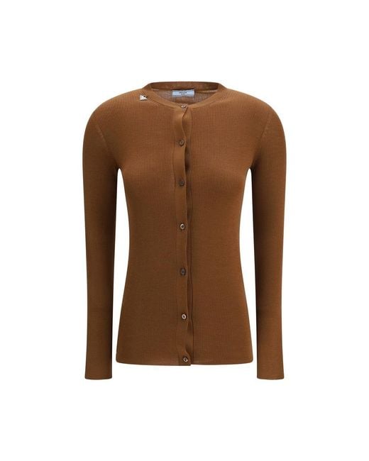 Prada Brown Wool Cardigan