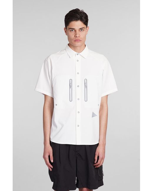 And Wander Shirt In White Polyester for men