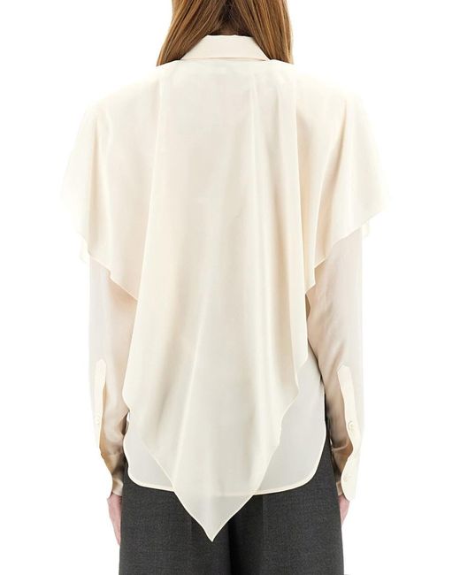 Stella McCartney Natural Semi-Transparent Shirt With Layered Panel