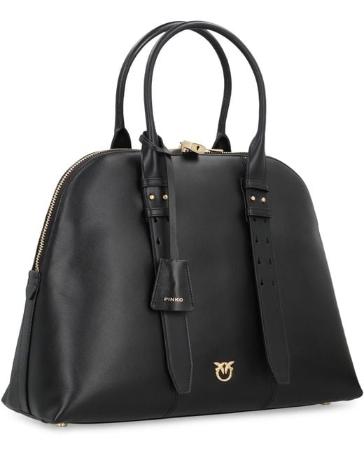 Pinko Black Bowling Bag Escape Maxi Leather Cow Handbags