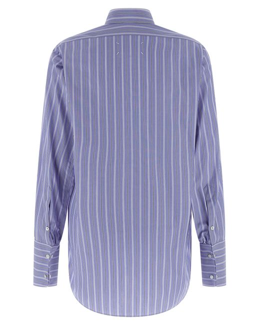 Maison Margiela Blue Striped Cotton Shirt