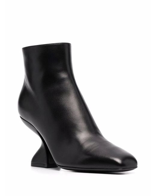 Ferragamo Black Ferragamo F-Heel Sculpted Ankle Boots