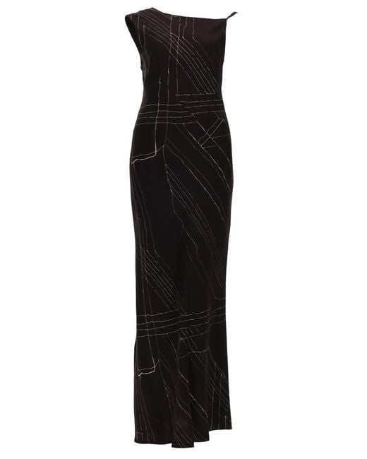 Alysi Black Dress Long Silk