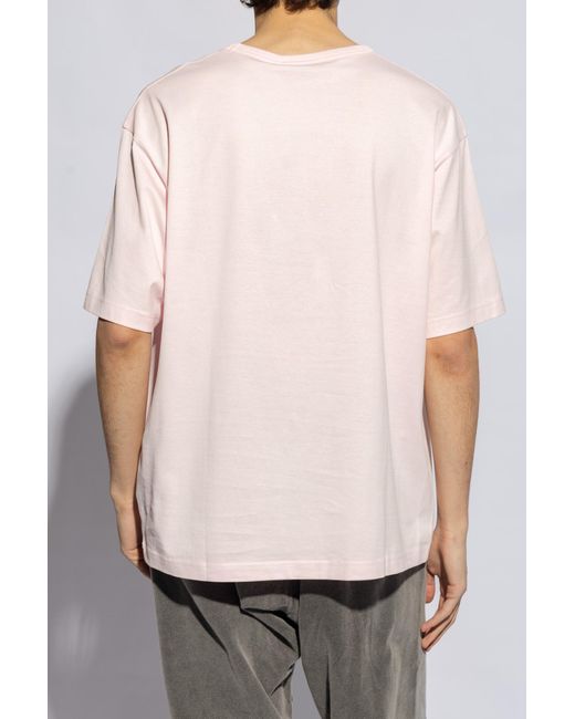 Acne Pink Patched T-shirt for men