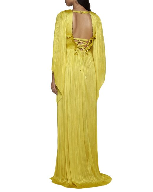 Maria Lucia Hohan Yellow Harlow Silk Long Dress