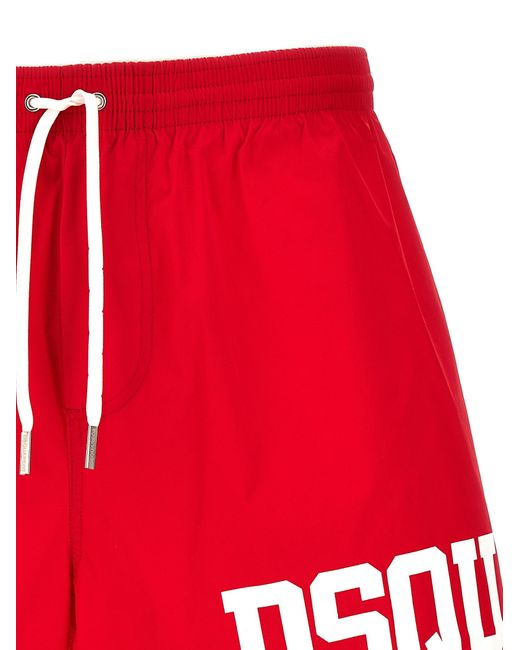 DSquared² Red Midi Boxer Shorts for men