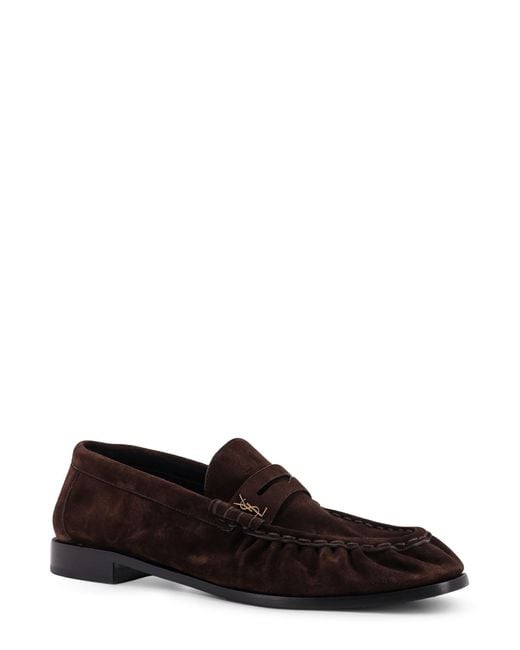 Saint Laurent White Le Loafer 15 Moc Suede Loafers for men