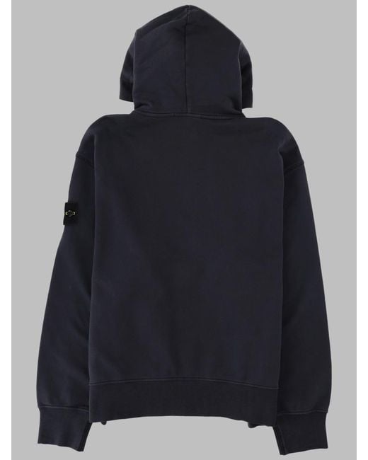 Stone Island Black Sweatshirt With Logo Patch Cotton Sweatshirts for men