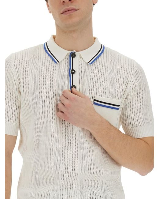 DSquared² White Knitted Polo for men
