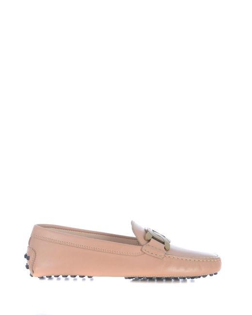 Tod's Leather Mocassino Tods In Pelle in Pink | Lyst