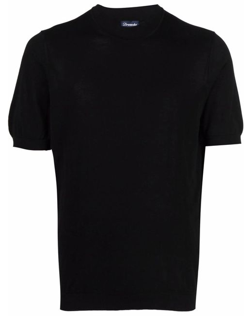 Drumohr Black Cotton T-Shirt for men