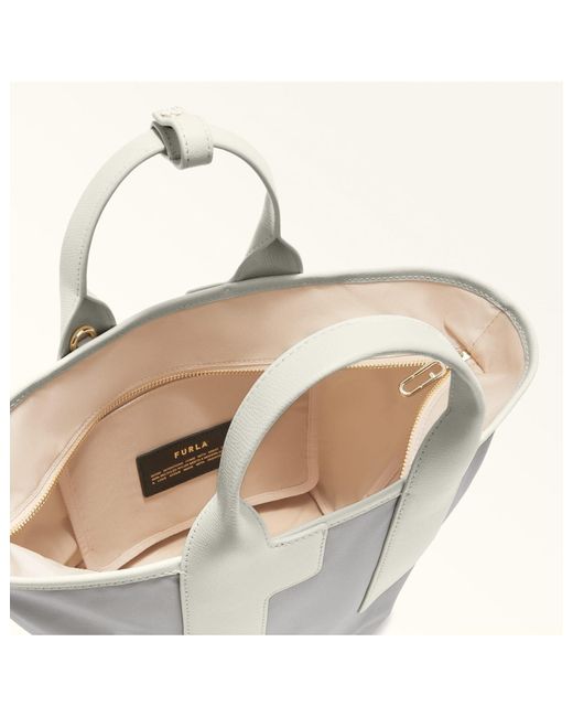 【送料&関税込】Furla Piuma M Tote Nylon Handbag Ash Color Furla Piuma M Tote Nylon Handbag Ash Color in Natural | Lyst