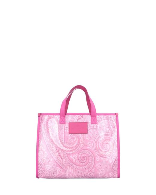 Etro Pink Bandana Effect Tote Bag