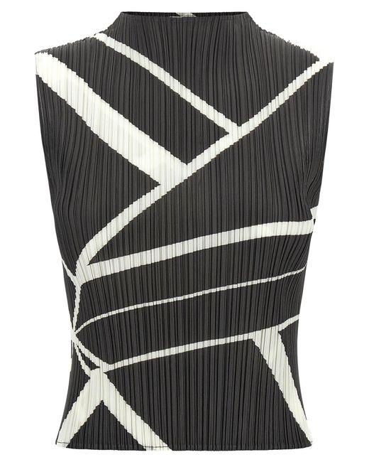Pleats Please Issey Miyake Gray Fold Line Blouse