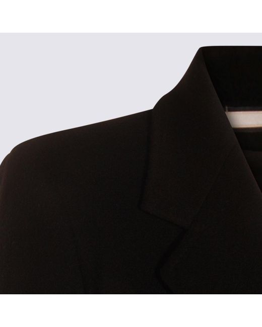 Tagliatore Black Wool Coat