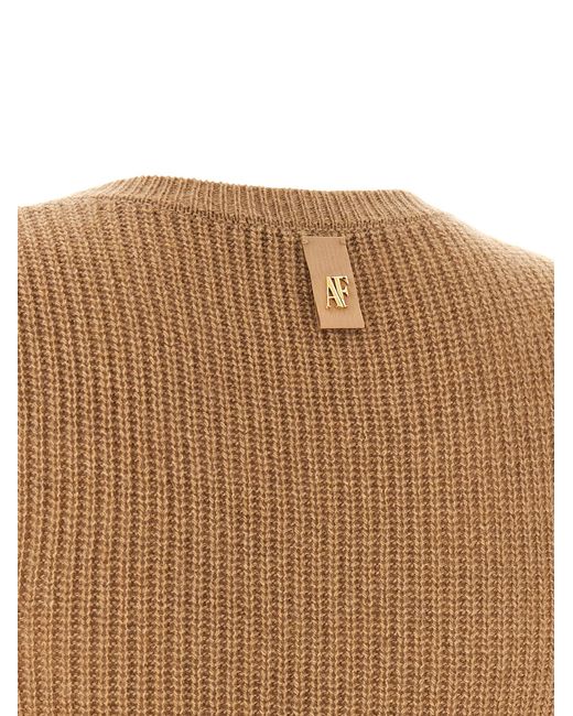 Alberta Ferretti Natural Cashmere Midi Dress