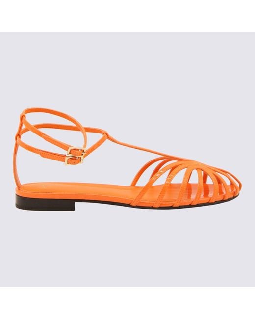ALEVI Orange Leather Elena Flats