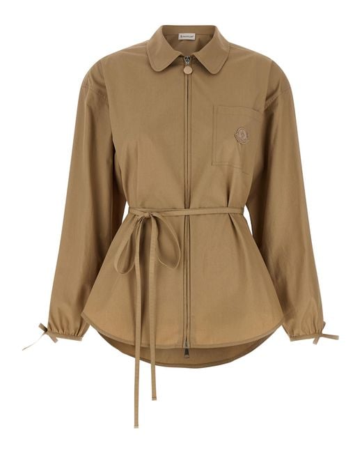 Moncler Natural Grosgrain Logo Patch Overshirt