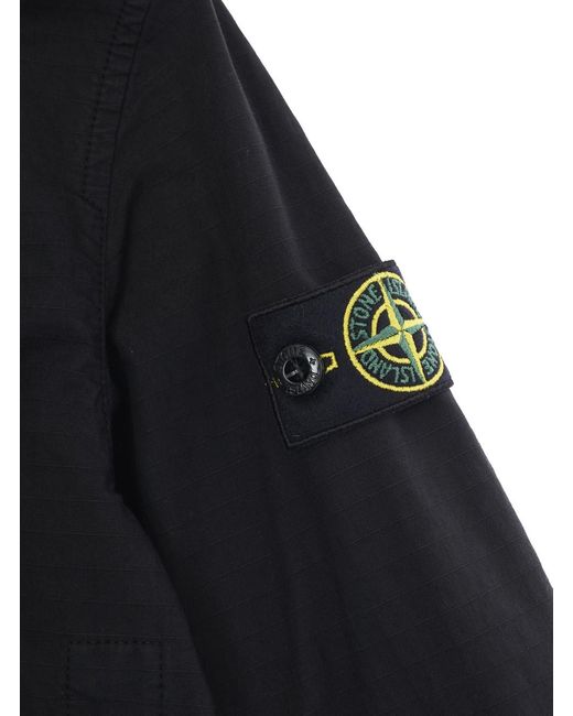 Stone Island Black Short Parka Cotton Jacket for men