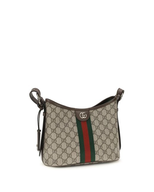 Gucci Gray Small Ophidia Shoulder Bag Polyurethane; Cotton Handbags