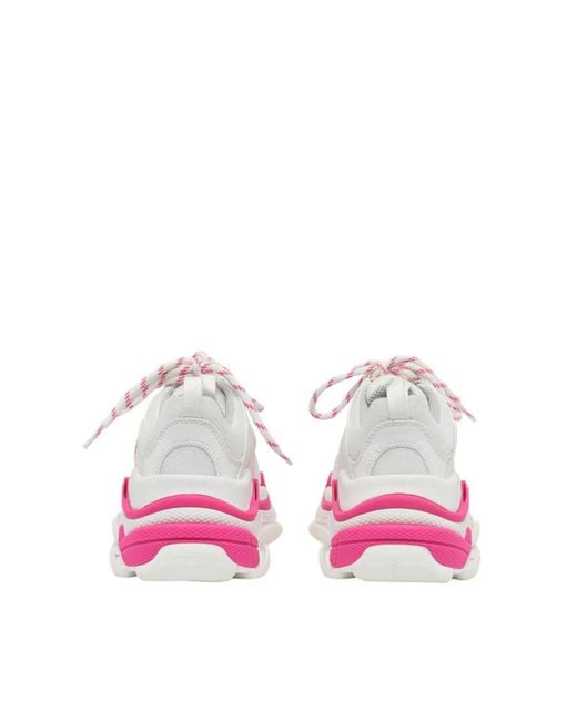 Balenciaga Pink Triple S Logo Sneakers Shoes for men