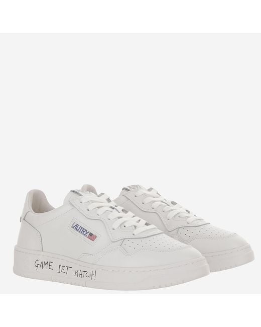 Autry White Sneakers Medalist Low Leather Trainers for men
