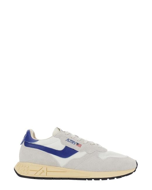 Autry White Sneakers Reelwind Leather Nylon Trainers for men