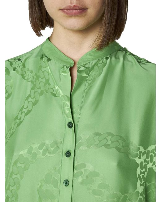 Stella McCartney Green Silk-blend Jacquard Shirt
