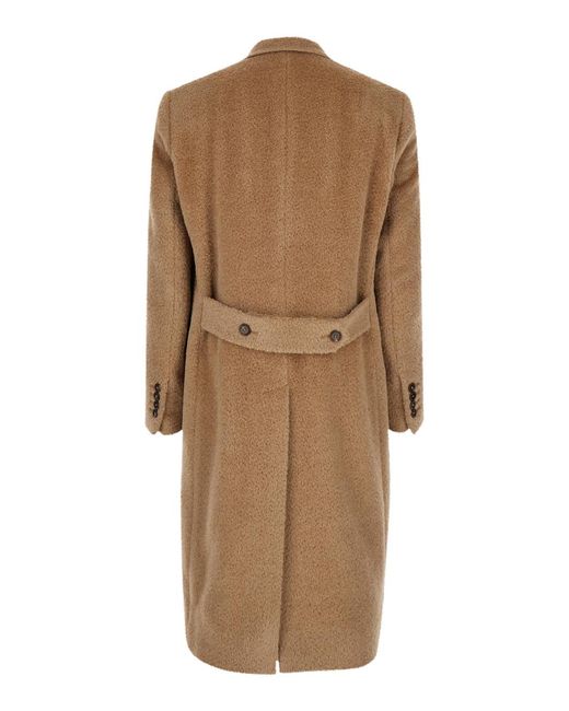 Dolce & Gabbana Brown Double-Breasted Wool Blend Coat for men