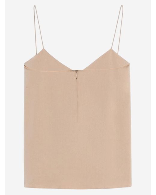 Max Mara Natural Silk Top With Thin Straps Tops