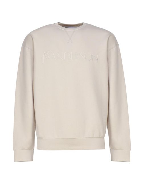 J.W. Anderson White Sweatshirt With Embroidery for men