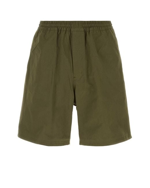 Prada Green Army Poplin Bermuda Shorts for men
