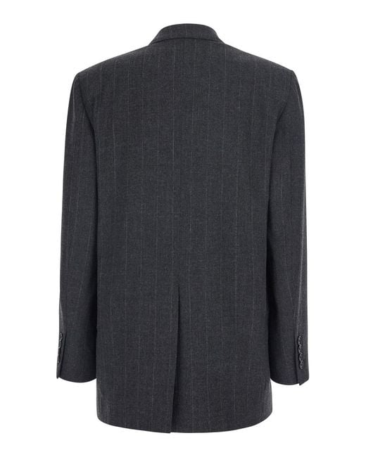 Jucca Black Double-Breasted Blazer Prince Of Wales Wool Blend Blazers