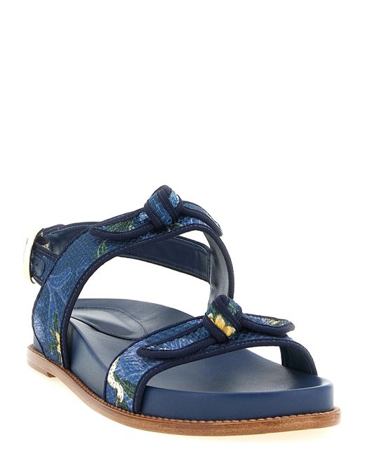 Alexandre Birman Blue A. Birman X Agua 'Grosgrain Raffia Sport' Sandals