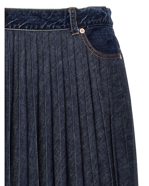 Sacai Blue Denim Skirt Skirts