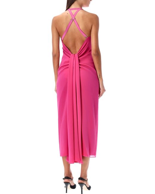 Fendi Pink Georgette Long Dress