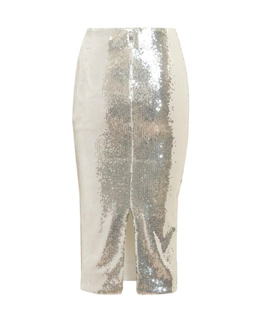 ROTATE BIRGER CHRISTENSEN Gray Sequins Skirt