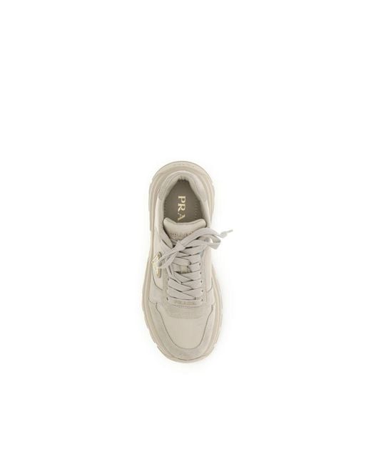 Prada Natural Calf Leather Bos Taurus Athletic Sneakers