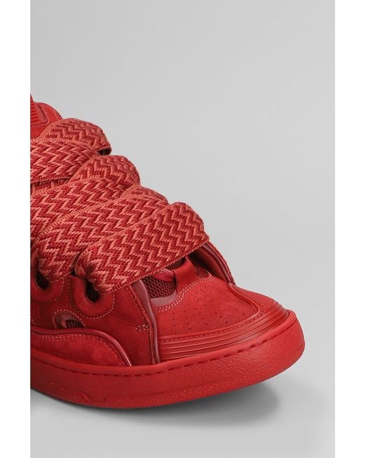 Lanvin Red Curb Sneakers for men