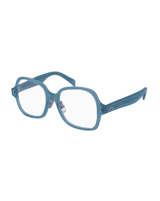 Céline Blue Eyeglasses Square Full Rim, Shiny Frame And Clear Demo Lens Cl50148F093